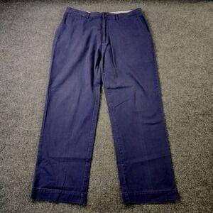 Polo Ralph Lauren Chino Pants Mens 36x30 Blue Cotton Flat Front Casual